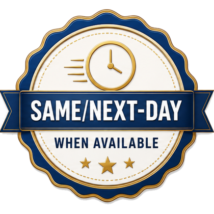Same/Next-Day - When Available